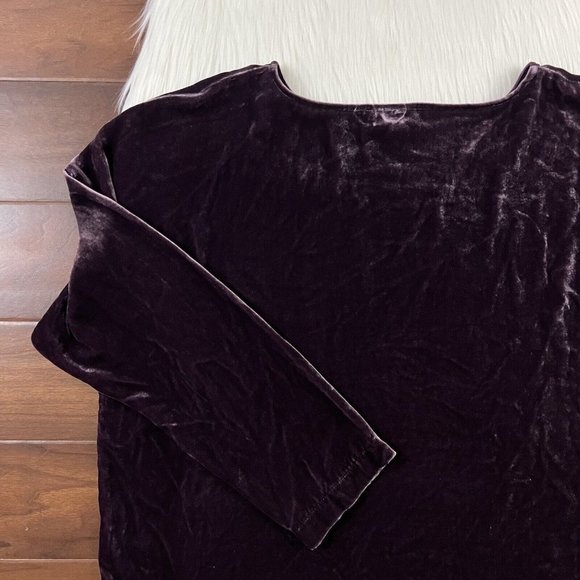J. Jill Size Medium Fig Velvet‎ Silk Blend Long Sleeve Top - Picture 8 of 8